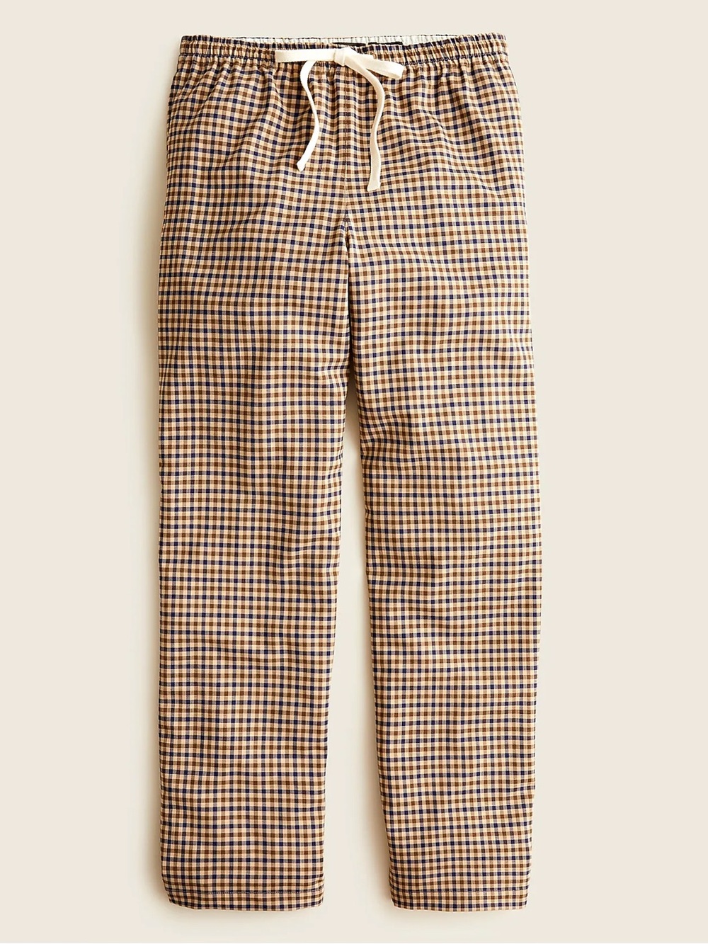 J. Crew Tie Waist Pant in Italian Honey Plaid Wool